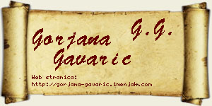 Gorjana Gavarić vizit kartica